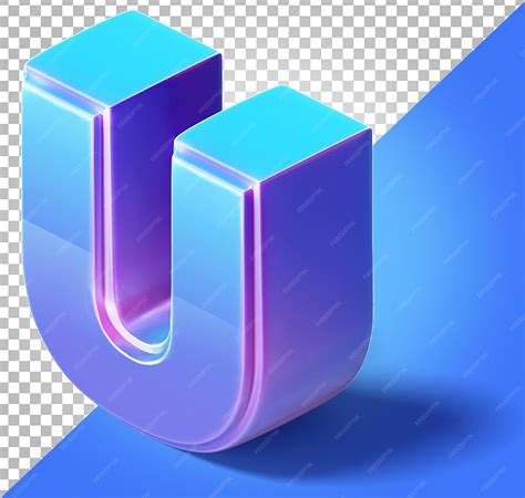 U letter 3d isometric | Premium PSD