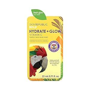 Buy Skin Republic Hydrate + Glow Vitamin C Parrot Face Mask Sheet, 21 ...