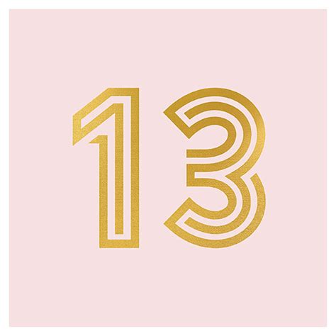 Number 13, Lucky Number Print, Pink Print, Pink Art, Typography Print ...