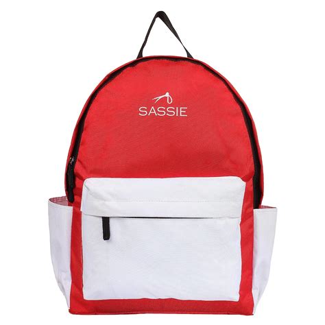 Buy Sassie Maroon White Smart School Bag (17 litres) (SSN-1017) at ...