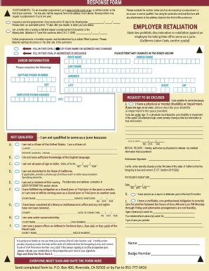 2012-2026 CA Employer Retaliation Response Form - Blank Fillable ...