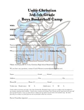 Fillable Online unity pvt k12 ia Unity Christian 3rd-5th Grade Boys ...