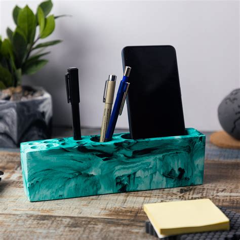 Rectarranger-Mint Marble-Rectangular desk organizer for home and offic ...