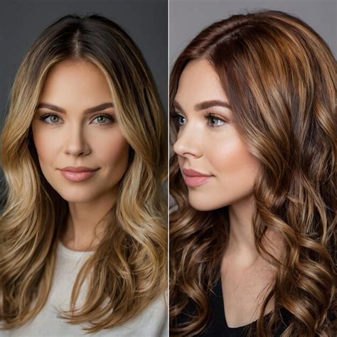 Woman before and after hair treatment professional salon hair care ...