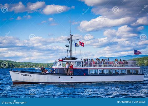 Boat in Lake Winnipesaukee in Weirs Beach, Laconia, New Hampshire ...