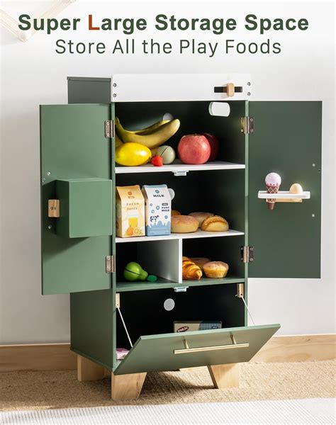 ROBOTIME Wooden Toy Fridge - Play Kitchen Set with India | Ubuy