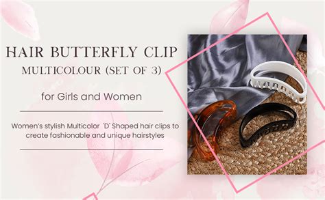 HP HIGH PROFILE Multicolour Hair Butterfly Clip Curve Large Half Moon ...