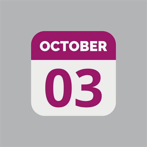 October 3 Calendar Date Icon 23202634 Vector Art at Vecteezy