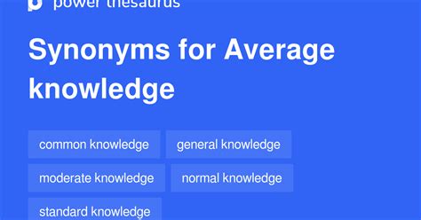 AVERAGE KNOWLEDGE Synonyms: 26 Similar Phrases