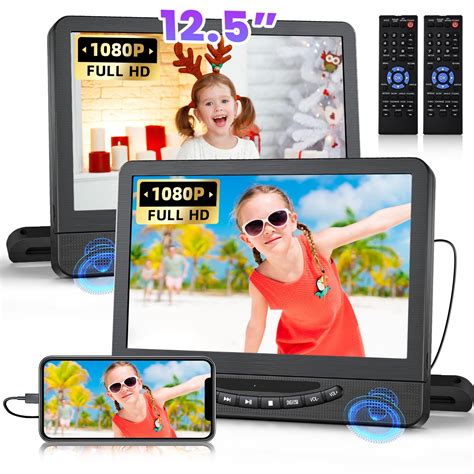 12.5" Dual Portable DVD Player for Car with 1080P HDMI Input, DESOBRY ...