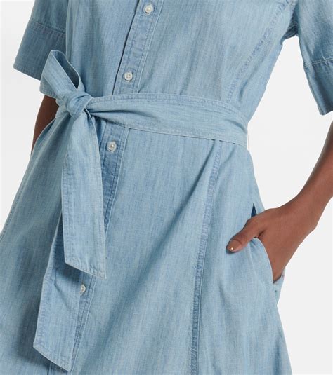 Cotton chambray shirt dress in blue - Polo Ralph Lauren | Mytheresa