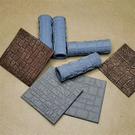 STL file Brick Texture Clay Tile Roller Set 🧱 ・3D printable design to ...