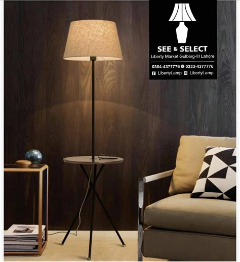 Modern Floor Lamp with Built-in Table – LIBERTY LAMPS