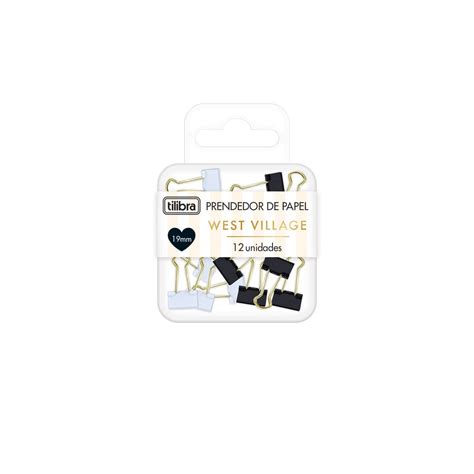 PRENDEDOR PAPEL 19MM WEST VILLAGE C/12 TILIBRA 353914 - PINHEIRO PRODUTOS