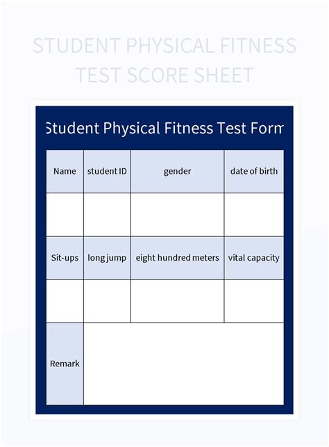 Student Physical Fitness Test Score Sheet Excel Template And Google ...