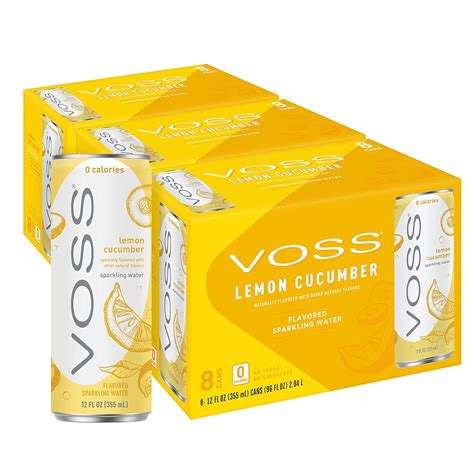 Buy VOSS Lemon Cucumber Flavored Sparkling Water – Unsweetened, Zero ...