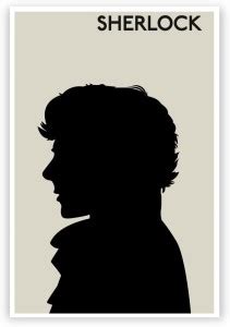 Eureka Designs Sherlock Holmes 22B Silhouette Illustration White TV ...