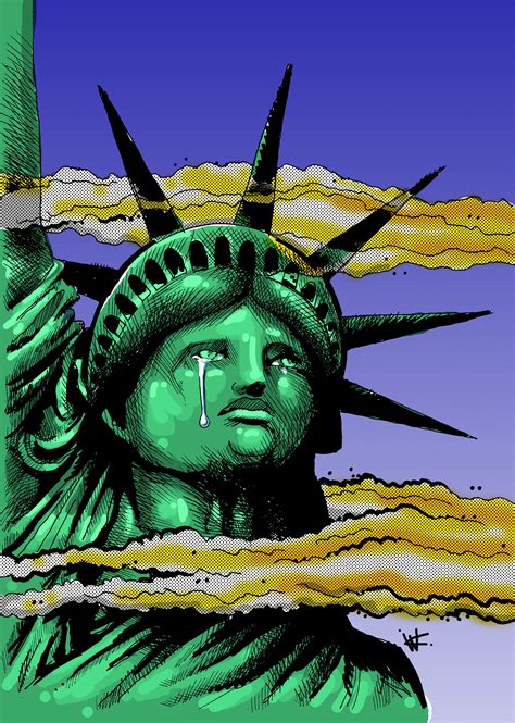 Statue Of Liberty Crying Drawing at PaintingValley.com | Explore ...