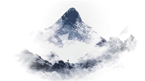 Download wallpaper 2560x1440 mountain, peak, silhouette, snow, clouds ...