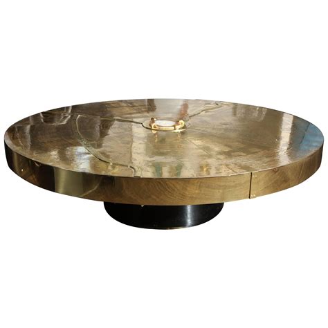 Round Stone Iron Look Cocktail Table For Sale at 1stDibs | round stone ...
