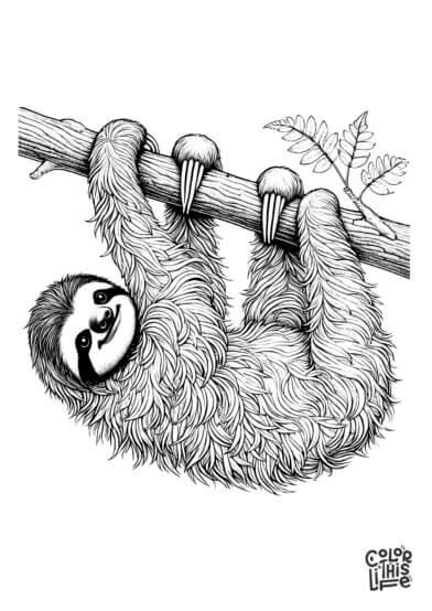 Sloth Coloring Pages (Free Printable) - Color This Life