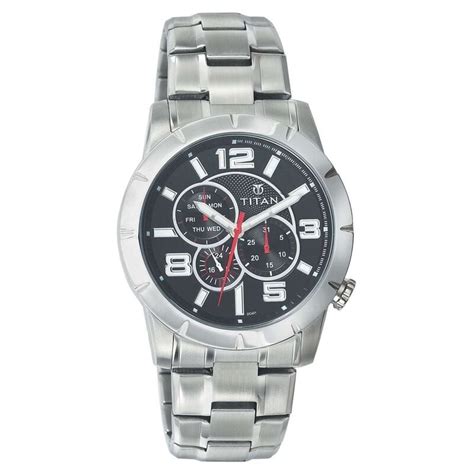 Buy Online Titan Quartz Multifunction Black Dial Watch for Men ...