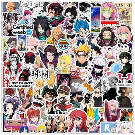 Paper9store Pack of 80+ Anime Stickers for Laptop, Phone Case, Guitar ...