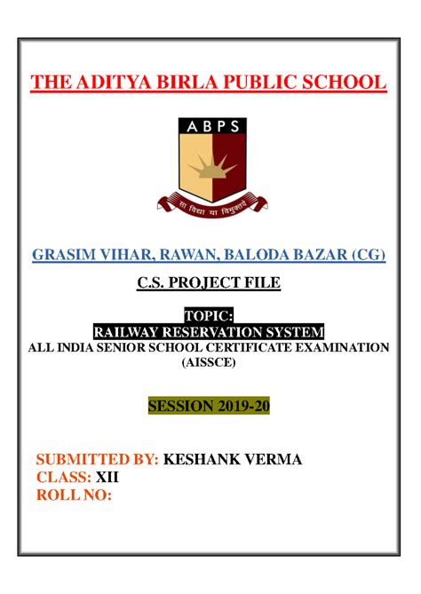 Class 12 C.S. Project: Railway Reservation System in Python - Studocu