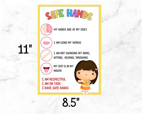 Customizable Safe Hands Poster for Behavior Management at Home and ...