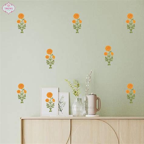 Set of 10 Marigold Florals - Wall Decorative Stickers / Decal – Trove ...