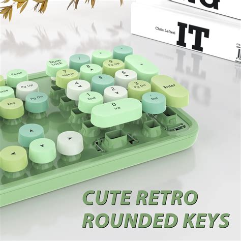 Buy Wireless Keyboard and Mouse Combo, Cute Colorful 104-Key Typewriter ...