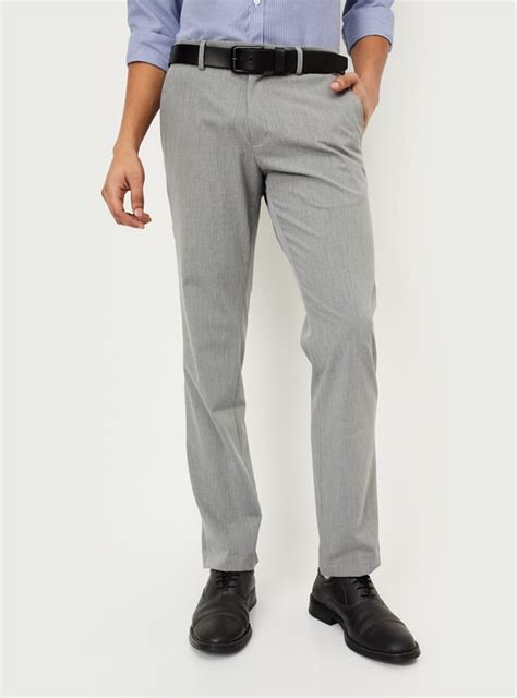 Buy Men Solid Slim Fit Formal Trousers Online at just Rs. 1499.0 ...