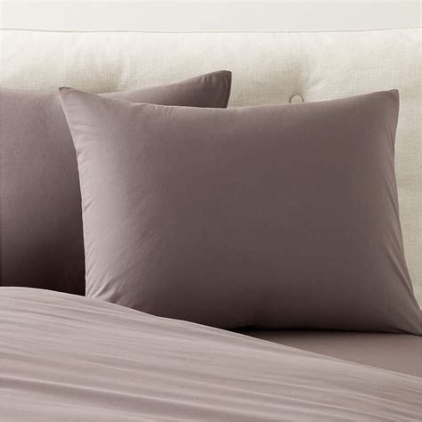 Kamet Organic Cotton Black Standard Pillow Shams Set of 2 + Reviews | CB2
