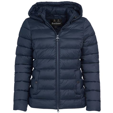 Barbour Women's Shaw Quilted Detachable Hood Long Sleeve Short Puffer ...