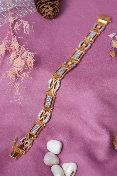 1 Gram Gold Plated Prestige Pyramid Bracelet for Men – RajaVeer