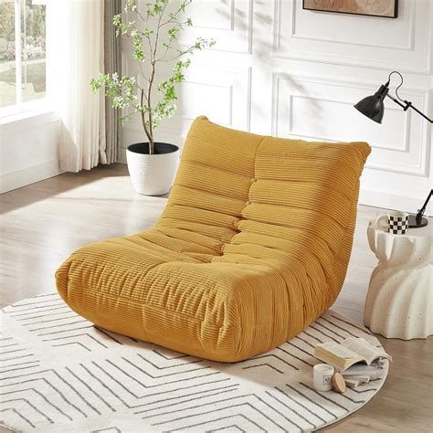 Amazon.com: MGH Lazy Floor Sofa, Fireside Chair,Teddy Velvet Sofa Bean ...