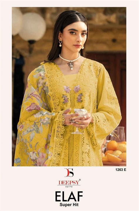 Deepsy Elaf Super Hit D No 1263 Cotton Dress Material 4 pcs Catalogue