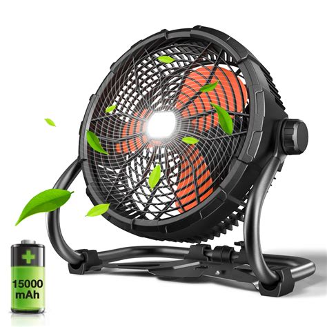 Rovtop 12" High Velocity Floor Fan, Rechargeable Outdoor Indoor Fan ...