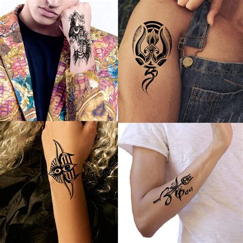 Temporary Tattoowala Shiv God Trishul Black Pack 4 Temporary Tattoo ...