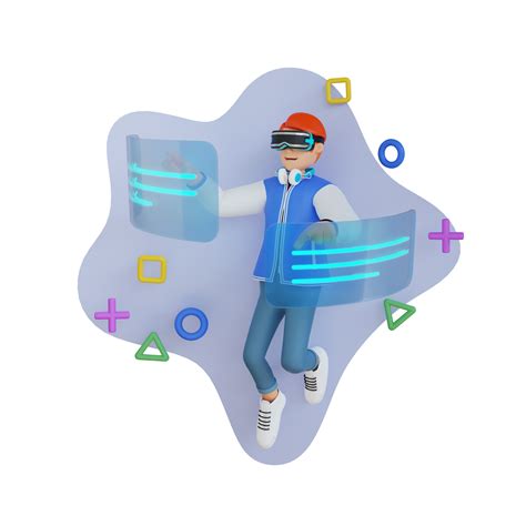 homem jogando jogos de realidade virtual ilustração de personagem 3d 11343654 PNG