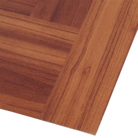 Buy Red Oak Parquet 12 in. x 12 in. Peel and Stick Vinyl Tile Flooring ...