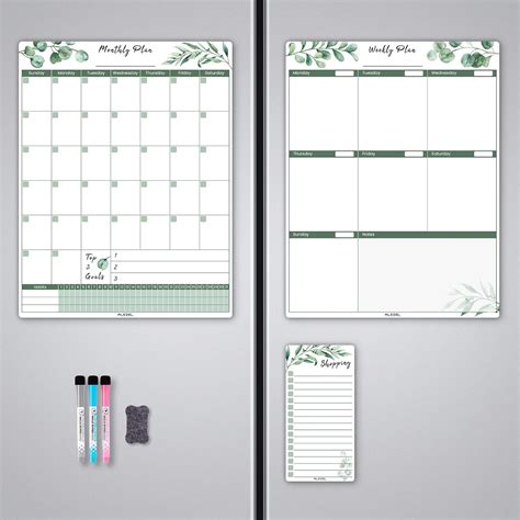 Buy ರೆಫ್ರಿಜರೇಟರ್ಗಾಗಿ ಅಲೆಜೆಲ್ ಮ್ಯಾಗ್ನೆಟಿಕ್ ಕ್ಯಾಲೆಂಡರ್, ಹಸಿರು ಒಣ ...