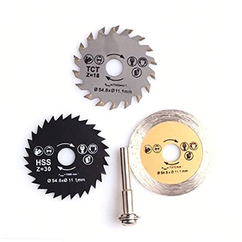 3 pc Mini Saw Drill Attachment Set of HSS Circular Cut Off Blade ...