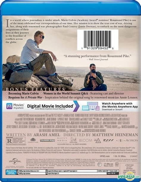 YESASIA: A Private War (2018) (Blu-ray + Digital) (US Version) Blu-ray - Jamie Dornan, Tom ...