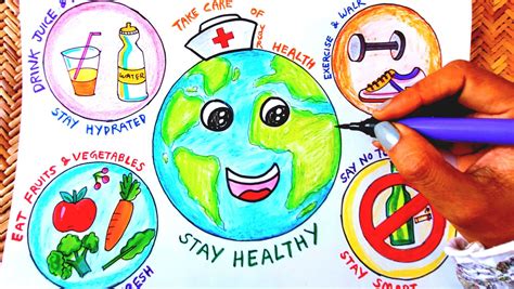 World Health Day Poster Drawing | Easy drawings, World health day ...