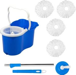 Zeom ®360 Degree (RINO) Magic Dry Bucket Mop With 4 Refill Home Floor ...
