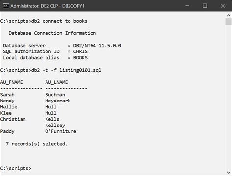 DB2 SQL Examples 的图像结果