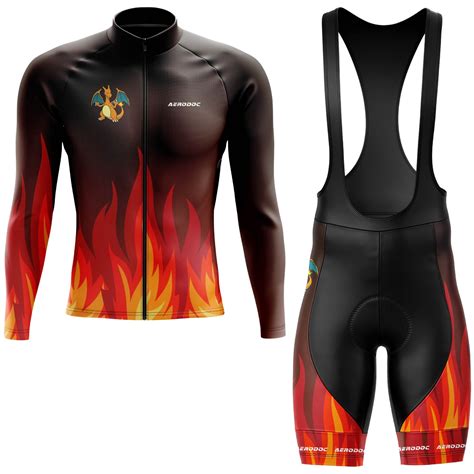 Aerodoc Phoenix Flame Cycling Jersey - Half & Full Sleeves, Matching B