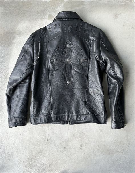 Affliction × Leather Jacket AFFLICTION Like Chrome Hearts LEATHER ...