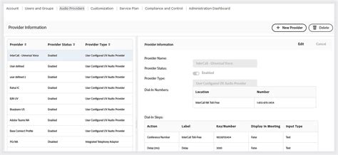 Connect Central: View audio provider details